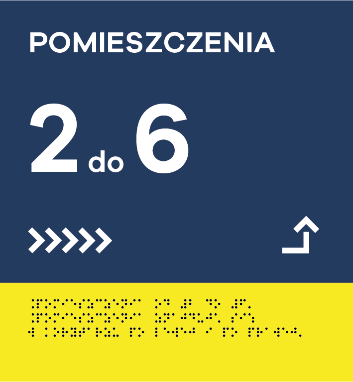 Grafika przedstawiająca tablicę informacyjną z Braille