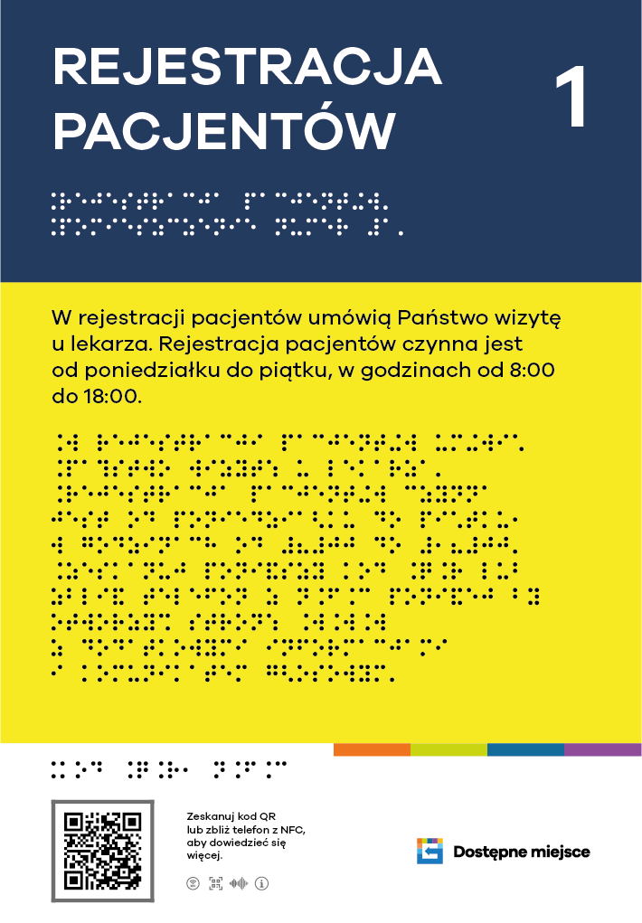 Grafika przedstawiająca ikonę tablicę interaktywną z Braille